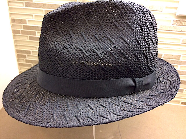 Very Rare Vintage (Unused) MAKINS Hand Made Jet Black Woven Fedora XL/L