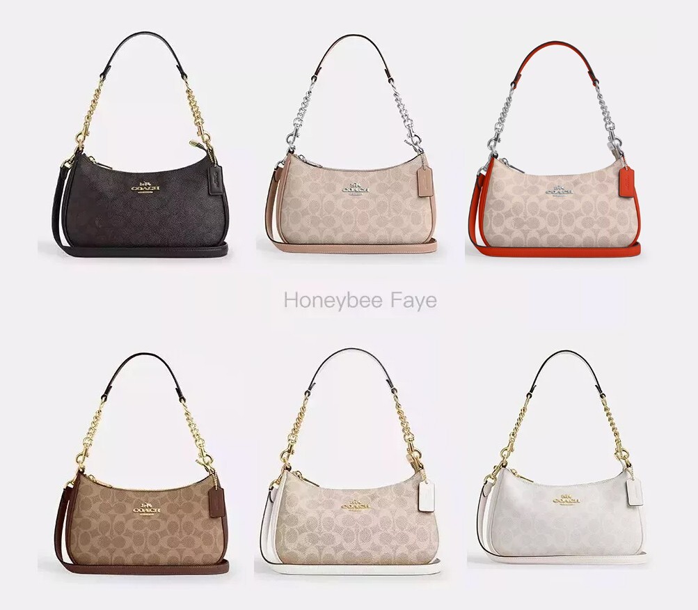 ★Coach★ Terry Shoulder Bag in Signature Canvas CV933 IMXAQ NWT Coach Teri Shoulder Bag In Signature Canvas CV933 | eBay
