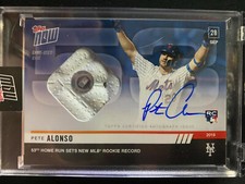 2019 Topps NOW Pete Alonso 53rd HOME RUN SETS RECORD AUTO BASE RELIC 913C 33/49