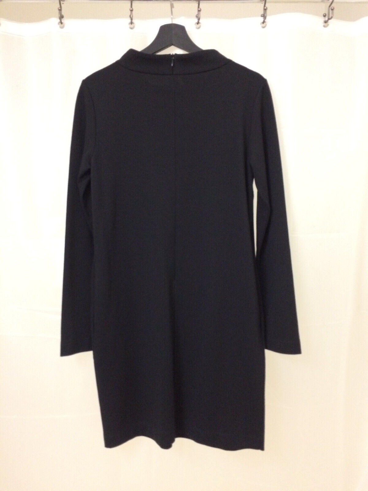 FUZZI Mock Neck Long Sleeve Shift Dress, Black, S… - image 3