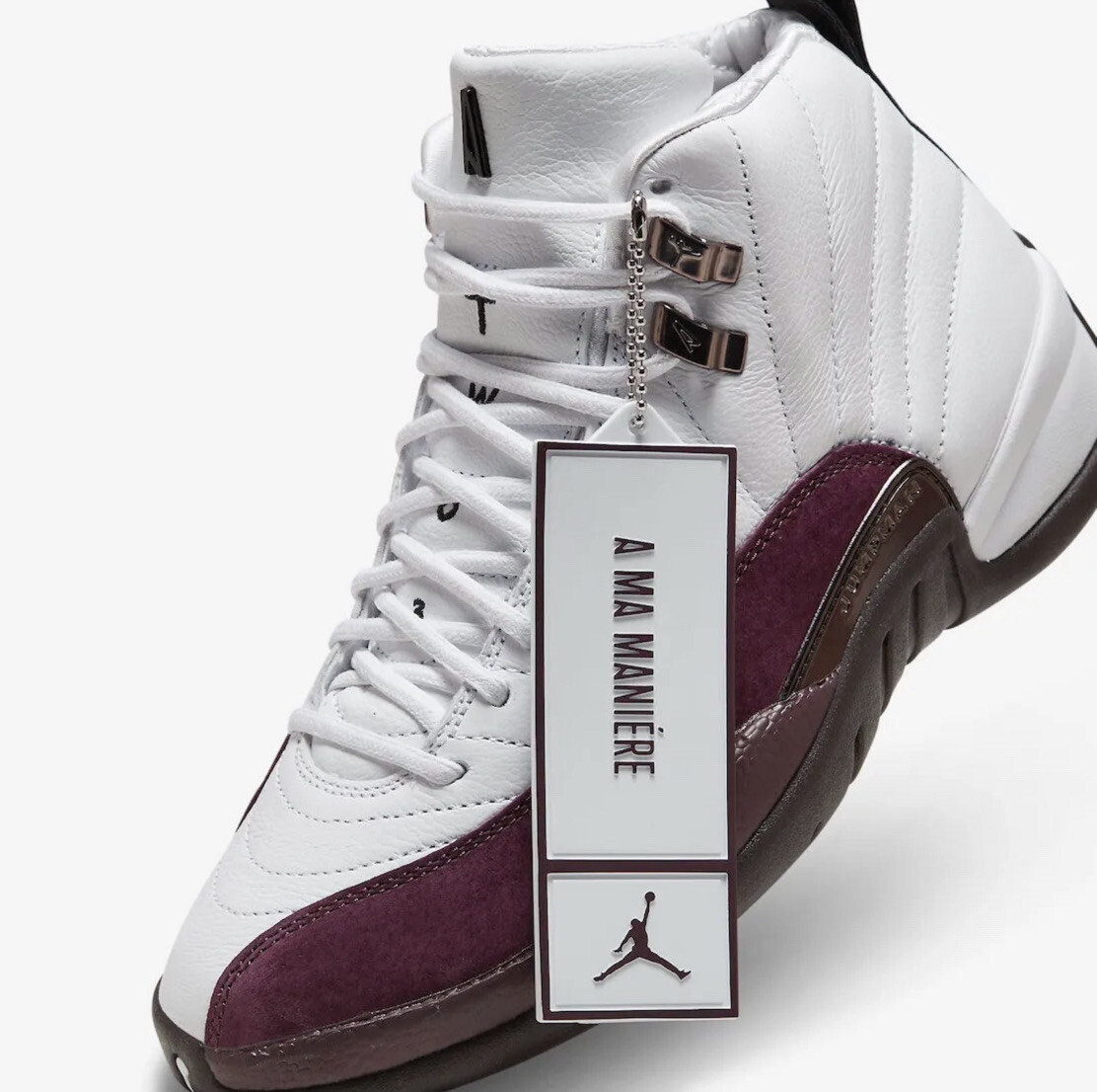 NIKE X A-MA-MANIERE AIR JORDAN 12 XII WHITE MAROON SUEDE DV6989