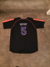 Vintage Nike David Wright New York Mets Black Jersey Boys Youth Sz L Stitched