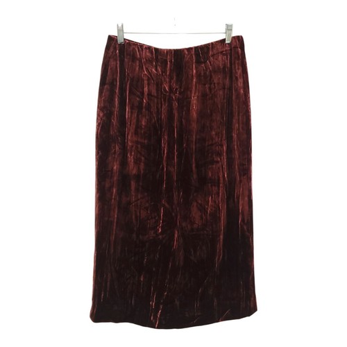 Sz 10 NWT Ann Taylor Loft Plush Silk Blend Velvet Skirt Dressy Burgundy Red Long