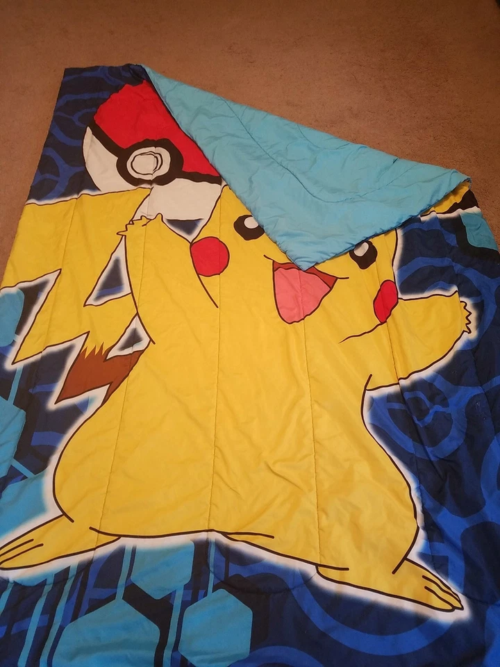 POKEMON PIKACHU POKEBALL POKE BALL TWIN SIZE COMFORTER 64" X 86" KIDS BEDDING - Image 3 of 4