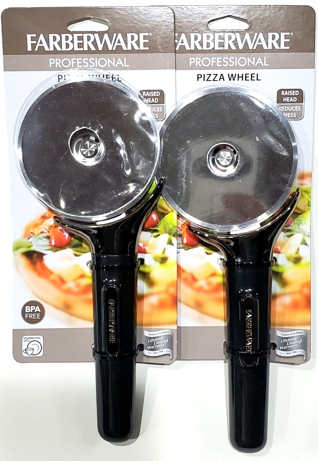 2 Farberware Profesional Pizza Wheel Raised Head Reduce Mess Bpa Free Dishwasher
Opens in a new wind