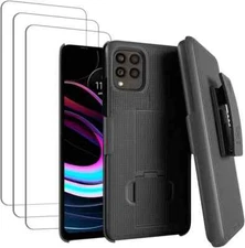 For T-Mobile REVVL 6/6x Pro 5G Belt Clip Holster Hybrid Phone Case Cover