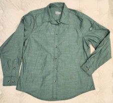 Chef Works Urban Collection Womens Large Long Sleeve Green Shirt NEW no Tags