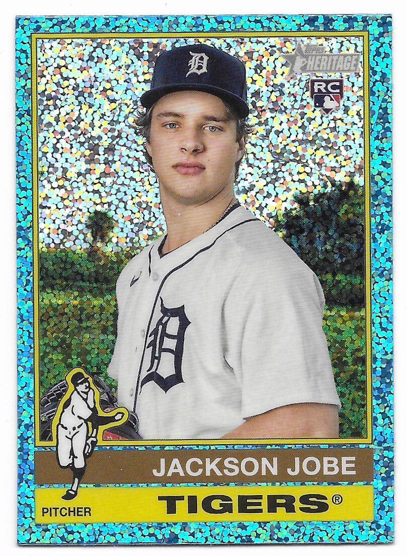 2025 Topps Heritage Chrome Light Blue Sparkle Jackson Jobe (#389) Tigers RC SP