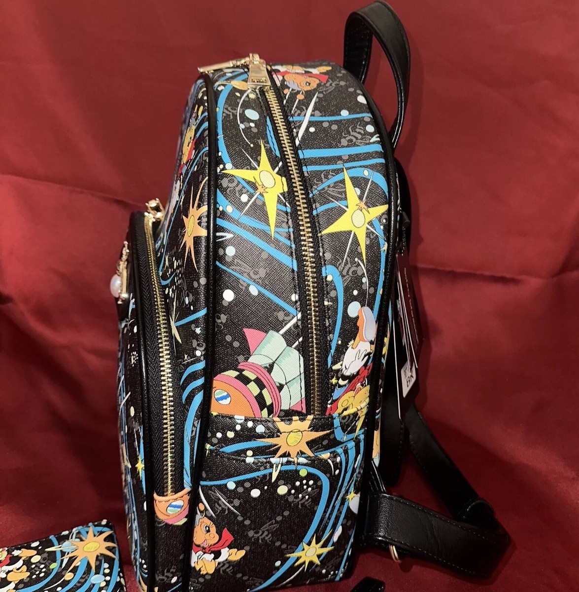 AMERICAN BEE BACKPACK + ZIP WALLET 2 IN 1 SET BLACK SOLAR  display picture 1