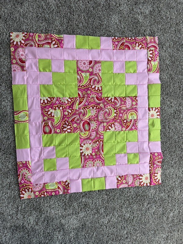 Handmade. New. Cross Quilt Top. Cotton Blend. 36” x 39”.