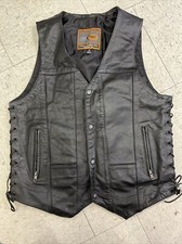 First Classics Motorcyle Vest Western Leather Top Biller Conceal  Carry Pockets