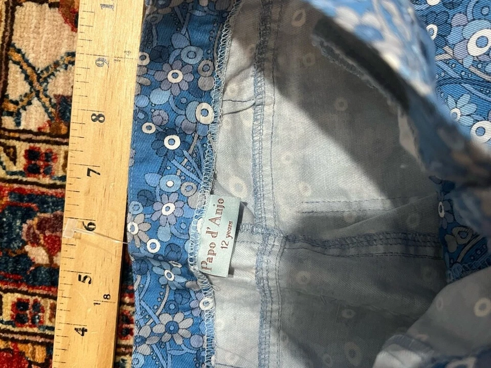 Papo d'anjo Little Girl Floral Wide Leg Button Pants Size 12 Years - Image 4 of 4