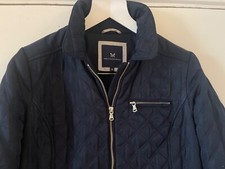 Womens Crew Clothing Company Quilted Blue Diamond Equestrian Jacket UK 12