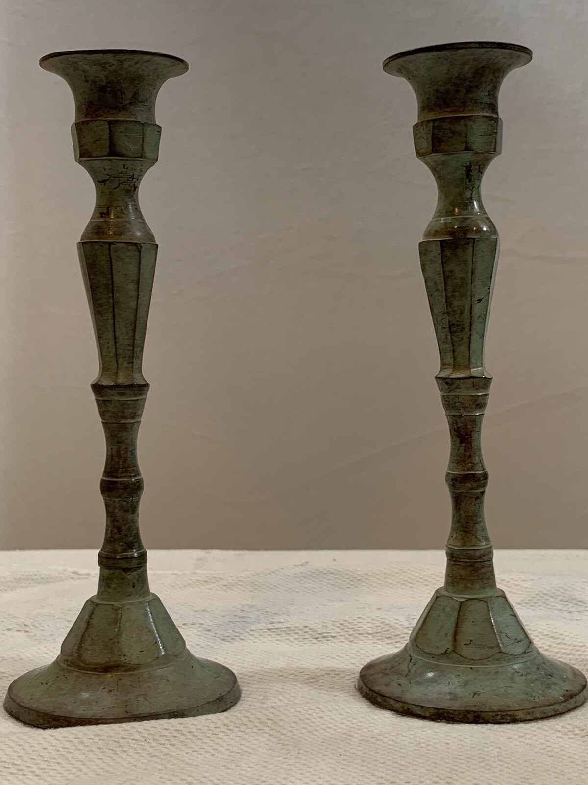 HOSLEY Classic Collection Patina Candle Stand Set Of 2 Candle Holders 8