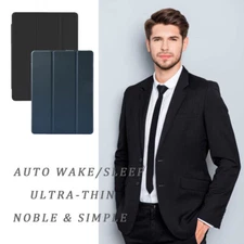 For iPad 9th 8th 7th Gen Air Mini 8.3"Clear Back Trifold Case with Pencil Holder