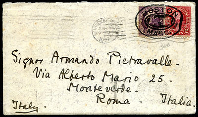 U.S.A. 1937 Full Text Travel Envelope (m2711)
