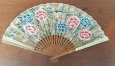 VINTAGE FRENCH FAN HOMMAGE DE LA VIELLE CURE - 3 AVAILABLE