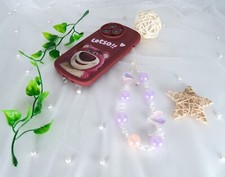 Handmade Beaded Phone Charm Accessories Purple Yellow Phone Strap Phone CharmUSA