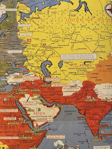 1942 War Map WWII Dated Events 39” By 17” W/wear Stanley Turner C.C. Petersen - Picture 10 of 21