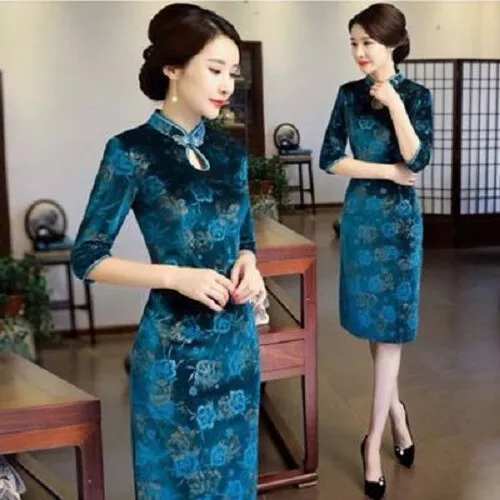 Niñas Estilo Chino Tradicional Modificado Cheongsam Nuevo Vestido Qipao Banquete Fiesta - Imagen 20 de 39
