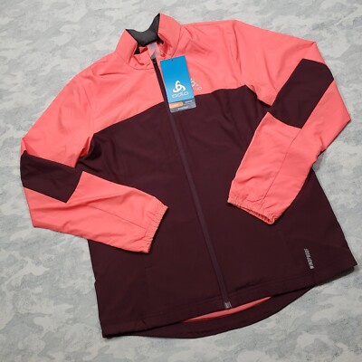 Odlo Jacket Womens Small Pink Zip Up Windproof Pockets | eBay