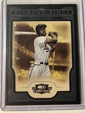2008 Diamond Kings Threads Hank Aaron #’d 4/10 Milwaukee Braves Black #DK26