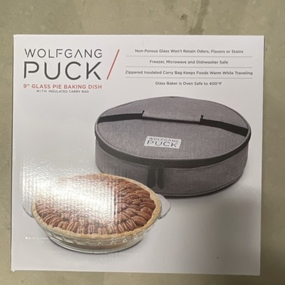 Wolfgang Puck 9'' Glass Pie Baking Dish Glass Round w/ Insulated Carry Bag Set
