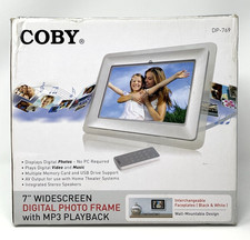 Coby 7" Widescreen Digital Photo Frame with MP3 Playback  Remote DP-769 - New