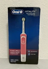 Oral-B Vitality Rechargeable Toothbrush Deep Clean Between Teeth White Pink