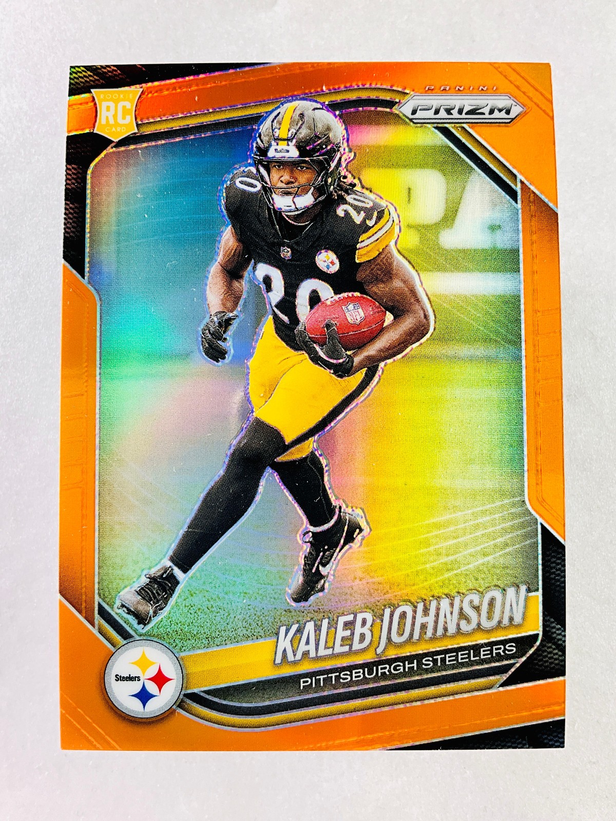 Kaleb Johnson 2025 Panini Prizm #375 Orange Rookie RC /249