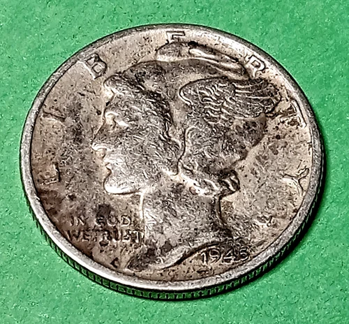 New Listing1945-D Silver Mercury Dime *BELOW MELT*