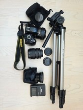 Nikon D3200 DSLR Nikkor 35mm f/1.8G Lens Macro Wide Angle Tripod Full Kit