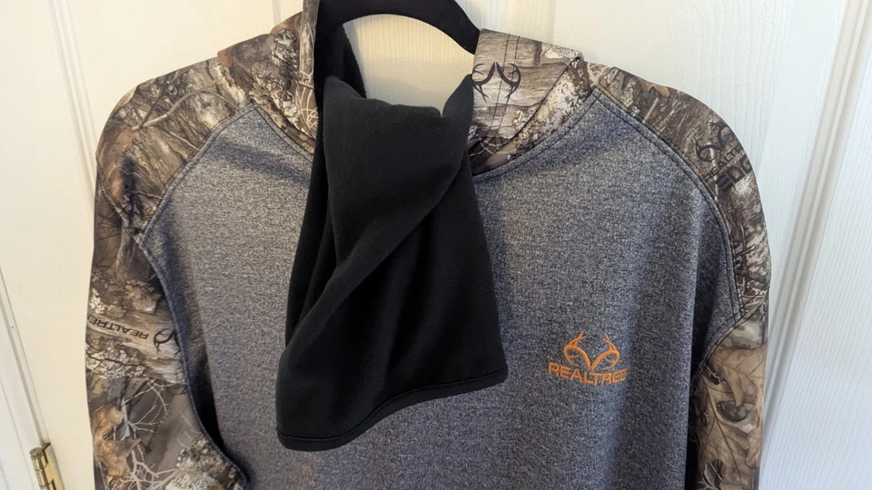 XL Real Tree X-Large Fall Oak Camo Hoodie w/ Built-in Neck/Face Gaiter Very Warm - Image 4 of 4