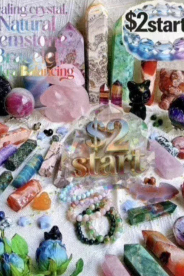 FSTQ🔥$2 Crystal LIVE Auction✨Rare Natural Healing Crystals🎁Free Shipping