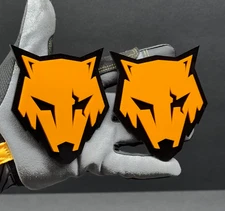 COYOTE 5.0 Emblem Badges Orange On Black Fender Angry Racing Aggressive