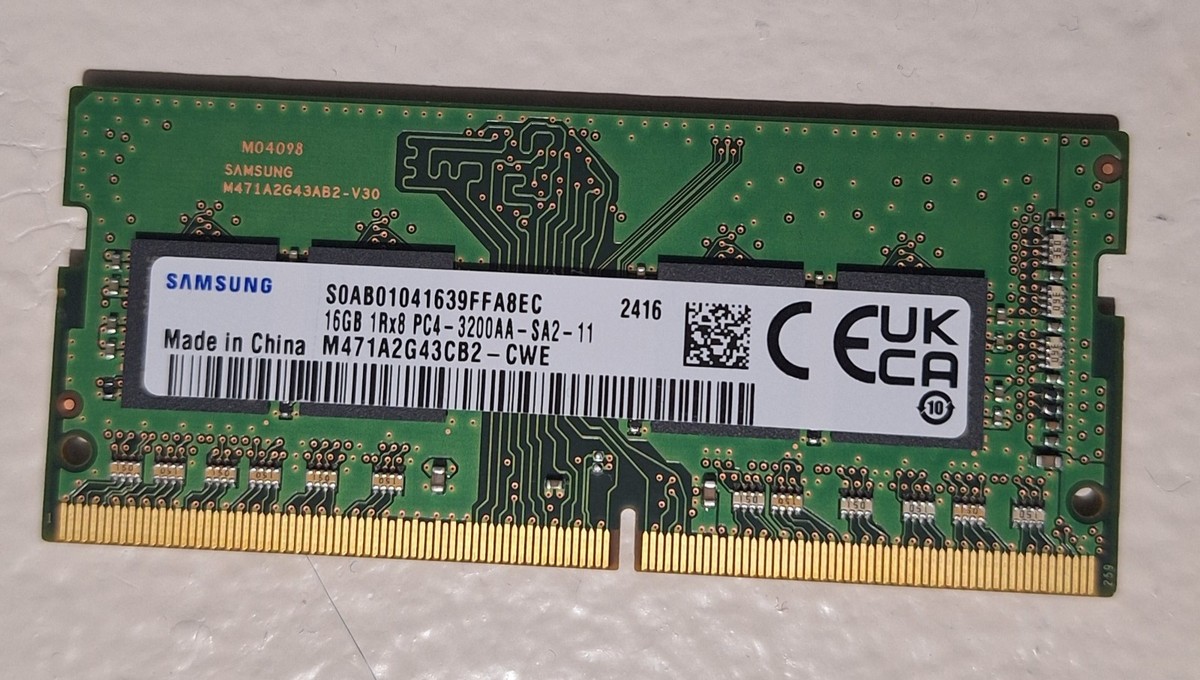 Samsung 16GB DDR4 1Rx8 PC4-3200AA SO-DIMM RAM M471A2G43CB2-CWE | eBay
