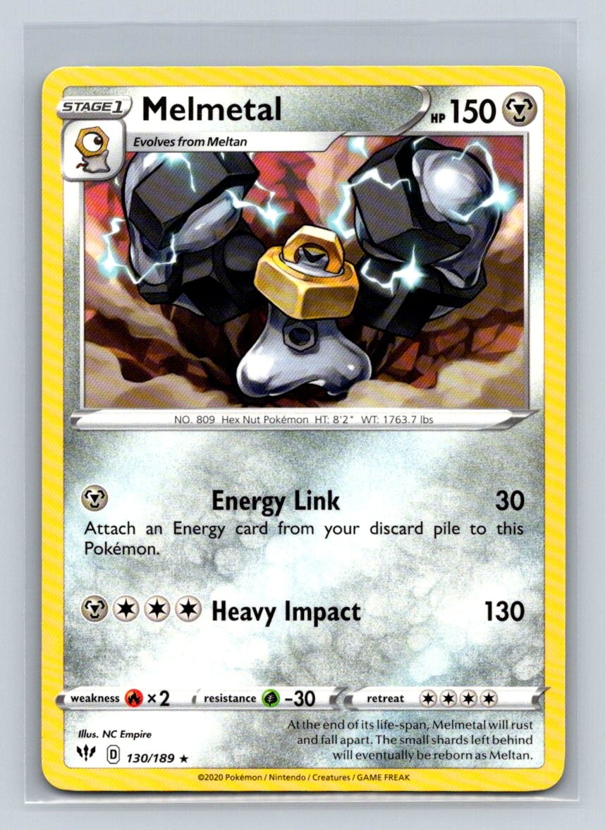 Melmetal #130/189 SWSH03: Darkness Ablaze Rare - Pokemon Card D9