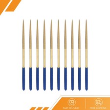 Juego de 10 limas redondas de 3 mm x 140 mm herramientas recubiertas de titanio para limas de aguja de diamante
