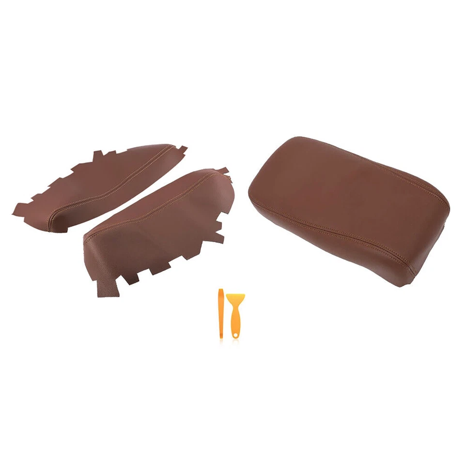 Brown Console Lid Armrest & Door Panel Leather Cover For Toyota Avalon 2013-18 - Image 4 of 4