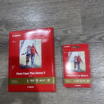 Canon Plus Glossy II PP-301 Inkjet Print Photo Paper 8.5x11 /4'' x 6'' 100 Sheets