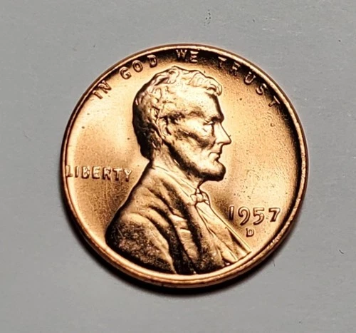 1957 D LINCOLN WHEAT PENNY UNC #P3549
