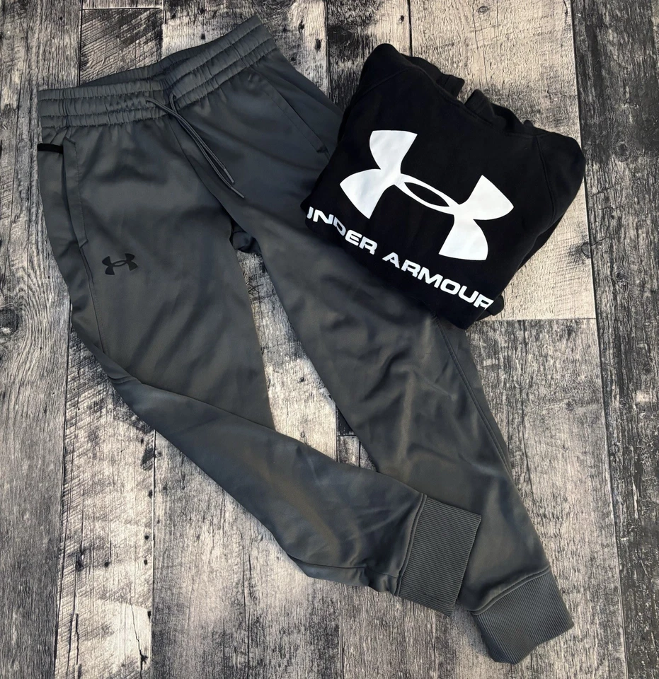 Conjunto de 2 piezas Under Armour para niños sudadera con capucha pantalones talla M mediano 10/12 Foto 4 de 4