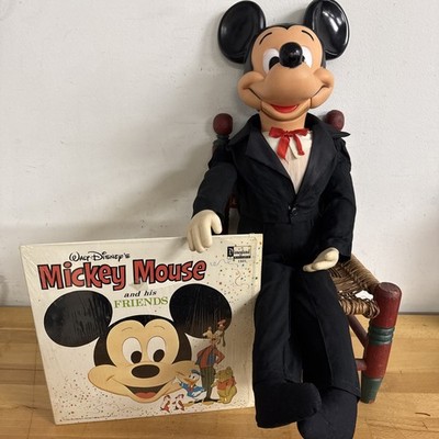 Vintage 1973 Horsman Ventriloquist Mickey Mouse Doll - Stick