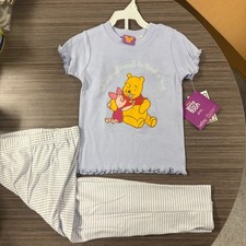 Disney Winnie the Pooh  Piglet Lavender Top  Striped Pants Outfit Size 2T