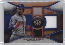 2025 Topps Tribute Triple Relics Blue /150 Francisco Lindor #TTR-FL 0q5