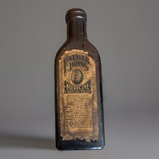 Antique Father John s Medicine Bottle Amber G...