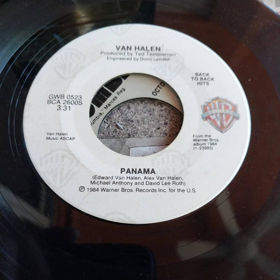 Van Halen 45 Hot For Teacher Panama RARE Back to Back Hits VG+ Never Saw This 1 - Image 2 of 4