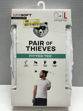 Pair Of Thieves Super Soft Fitted Tee 2-Pack Men's LARGE White NEW IN BOX
