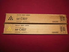 2 Genuine Ricoh MP C407 Toner Print Cartridges Black & Yellow 842207 842210 OEM