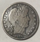 1906 Barber Half Dollar 50C Business Strike Philadelphia Mint Circulated